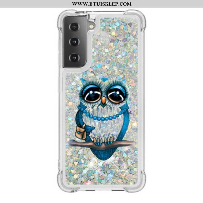 Etui do Samsung Galaxy S21 5G Cekiny Panna Sowa